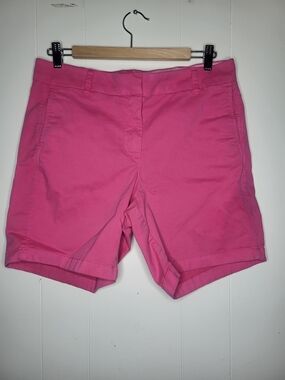 J. Crew Hot Pink Mid-Rise Chino Shorts